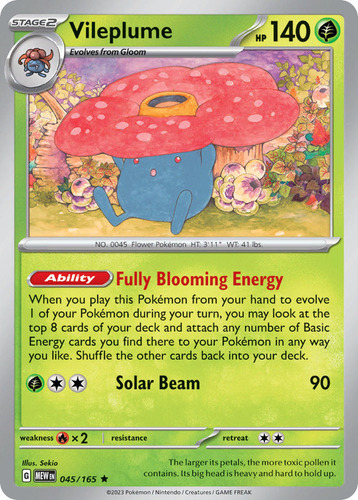 Pokémon Tcg: 151 - 045/165 - Vileplume