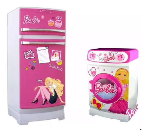 Barbie Combo Heladera + Lavarropa Miniplay Orig Casa Valente