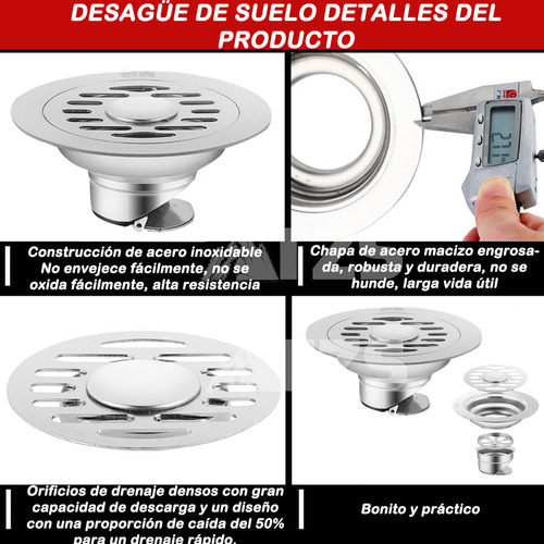 -de Coladera De Baño Antiolores De Acero Inoxidable