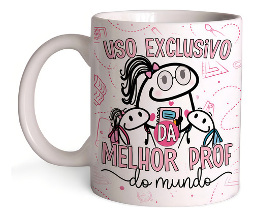 Taza FLORK de uso exclusivo de color blanco de The Best Teacher in the World