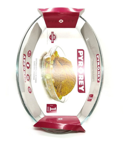 Fuente De Vidrio Templado Oval Grande 39 X 27 Cm 4.10 Litros