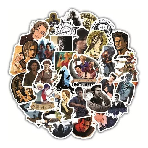 Stickers Autoadhesivos - Uncharted  (50 Unidades)