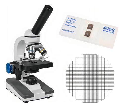 Microscópio Monocular 640x +câmara Neubauer Contagem Células Cor Branco 110v/220v