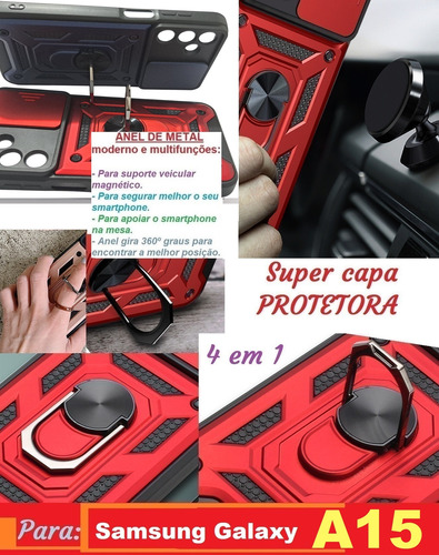 Capinha Para Samsung A15 / M15 5g Capa Anel Case Prot Câmera