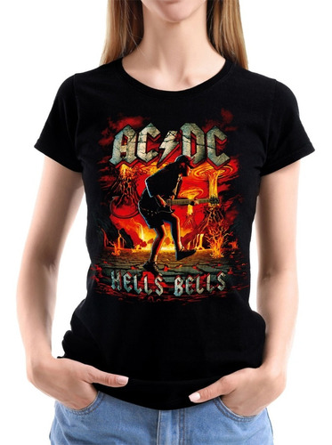 Ac Dc Hells Bells 464 Rock Musica Polera Mujer Dtf