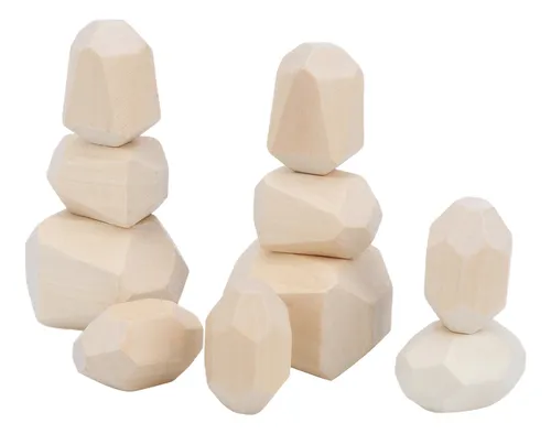 Juego De Apilar Bloques De Construcción De Madera Con Forma