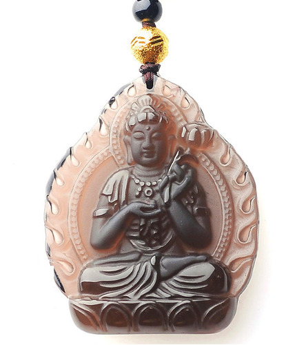 Collar De Obsidiana De Hielo Buda Guardián