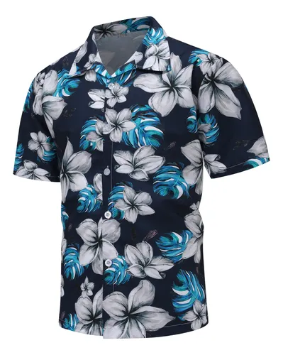 Camisa hawaiana blanca y negra new arrivals