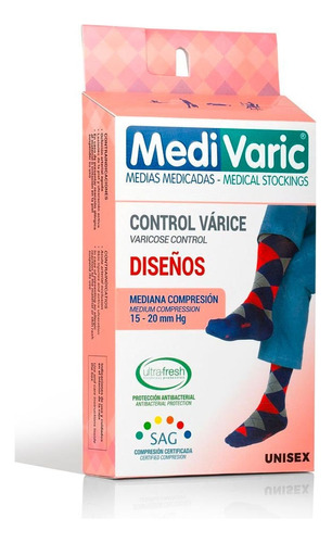 Calcetin Unisex Diseño Rombos 15-20 Medivaric