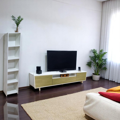 Mueble Modular Para Tv Vacancy-ii De Mania Muebles Camelia Y Blanco