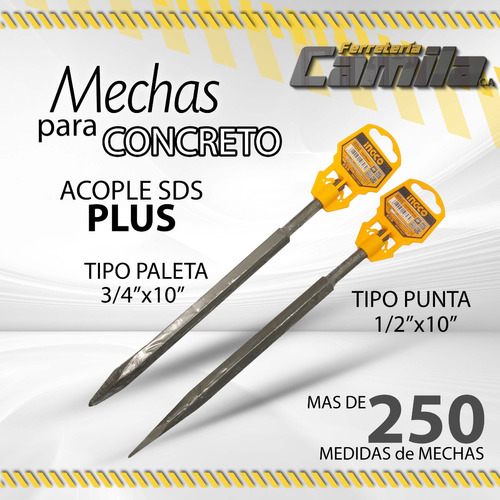 Mechas Para Concreto / Cincel / Tipo Punta Y Paleta / Sds