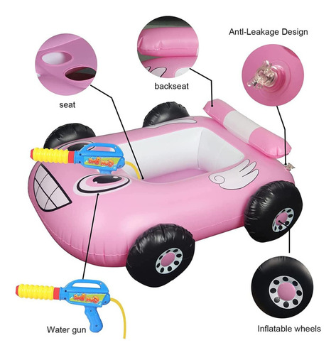 Inflable De Piscina Para Niños Juguete De Alberca,lanzador Color Rosa