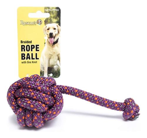 Pelota De Cuerda Trenzada Con Nudo Roscoe's Pet Products Par