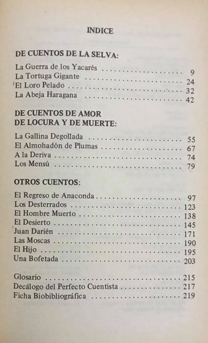 Selección De Cuentos De La Selva - Horacio Quiroga (Usado)
