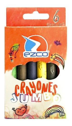 Lapices De Cera Crayones Jumbo Ezco X6 Colores