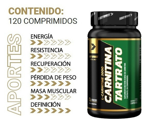 Imagen 3 de 6 de Quemador De Grasa. Carnitina 120 Comprimidos. Body Advance