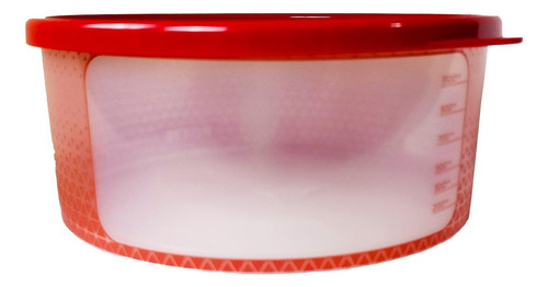 Kit 3 Potes Redondo Com Tampa P M G Armazenamento Alimentos Cor Vermelho