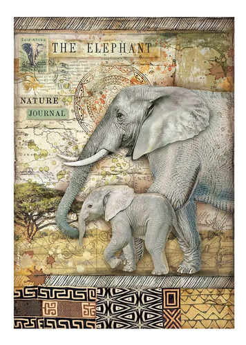 Stamperia Inter Kft Papel Arroz A4 Elefante Multicolor
