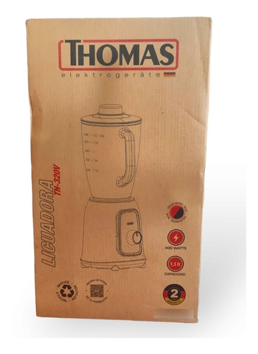 Licuadora Thomas Th-320v Jarra De Vidrio 1.5l 400w 