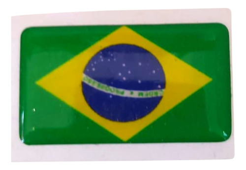 Stikers Adhesivo Bandera Brasil 3d Resina Dome 