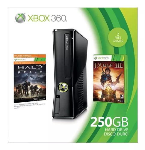 360 Slim Fable III/Halo: Reach/3 Months Xbox LIVE Gold color glossy black | MercadoLibre