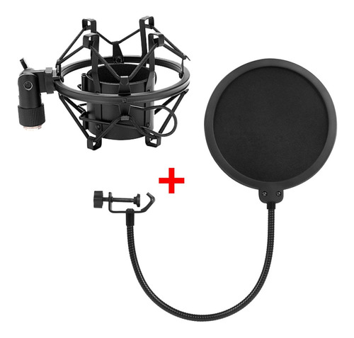 Kit Combo Shock Mount Araña + Filtro Anti Pop Radio Locucion