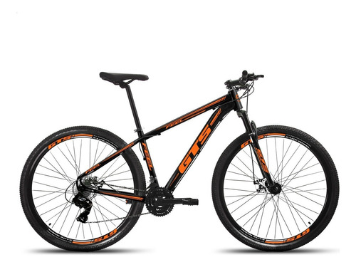 Bicicleta Aro 29 Cambios Shimano Gts Feel 21 A Disco Cor Preto/laranja Tamanho Do Quadro 17