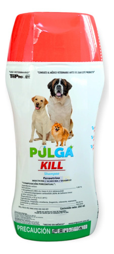 Shampoo Antipulgas Para Perros Control De Ácaros Pulga Kill