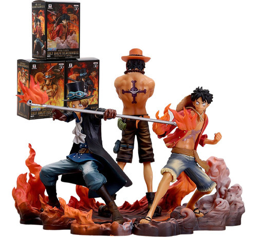 Imagen 1 de 6 de Figuras One Piece Monkey D Luffy Portgas Ace Sabo Anime Set