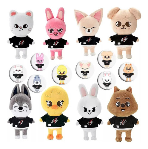 8 Piezas De Peluche Skzoo Stray Kids 20-25 Cm Kpop Korea