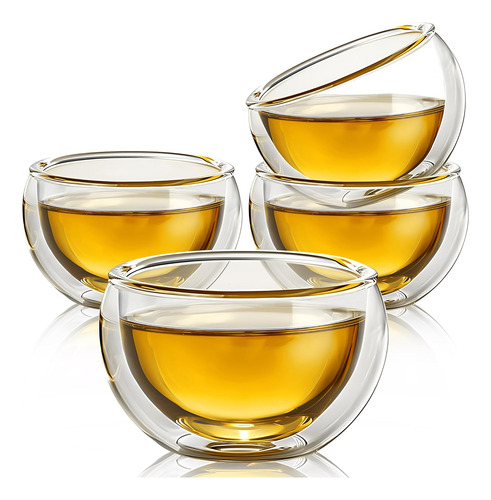 Juego 4 Tazas De Té - Aisladas Doble Pared - 4 Oz - Borosili