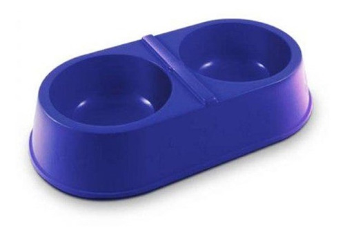 Alimentador / Comedouro Duplo Patinhas M/g 2000ml Azul