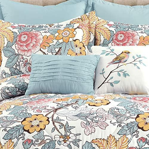 Lush Decor Sydney Floral Leaf Juego De Edredón De 7 Piezas,