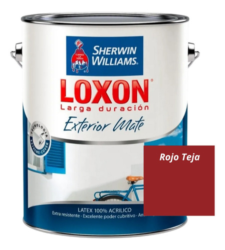 Loxon Larga Duración Exterior Mate Colores X 4 Lts Color Rojo teja