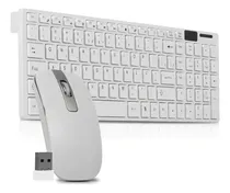 Comprar Kit Teclado E Mouse Sem Fio Wireless Bluetooth Slim 2.4 Ghz Mouse Branco Teclado Branco