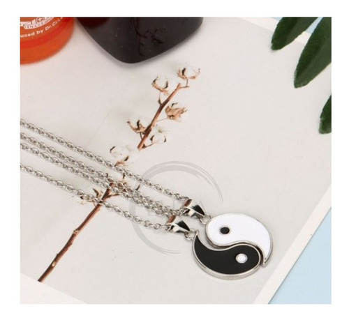 Imagen 6 de 8 de Set 2 Collar Yin Yang Cadenas Acero Parejas Para Compartir