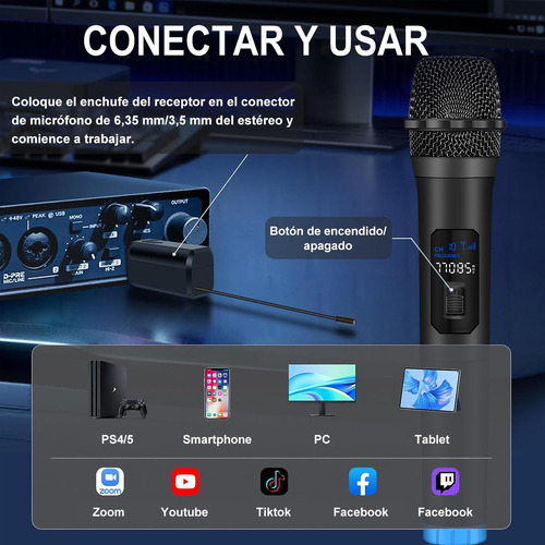 2pcs Universal Micrófono Inalámbrico Profesional Karaoke