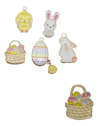 Dijes De Pascua Esmaltados Chapa De Oro 14k 25pzs+envio