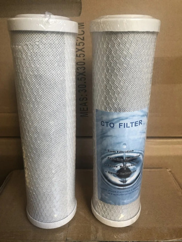 Imagen 2 de 3 de 2 X Cartucho Carbon En Bloque 10 Repuesto Filtro De Agua