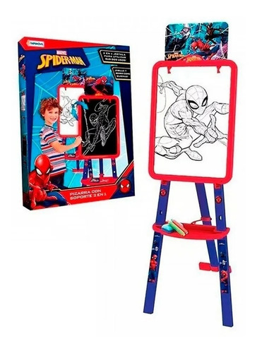 Pizarra Spiderman Con Soporte 2 En 1 Tapimovil