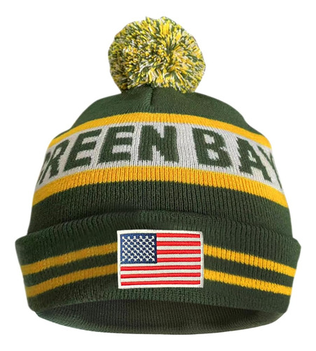 Gorro De Invierno Con Diseño De Bandera Verde De La Bahía