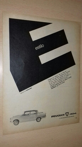 P666 Clipping Publicidad Automovil Peugeot 404 Año 1967