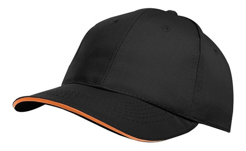 Imagen 1 de 7 de Gorra 144 Negra Con Visera Naranja Opc Logo * Giveaway