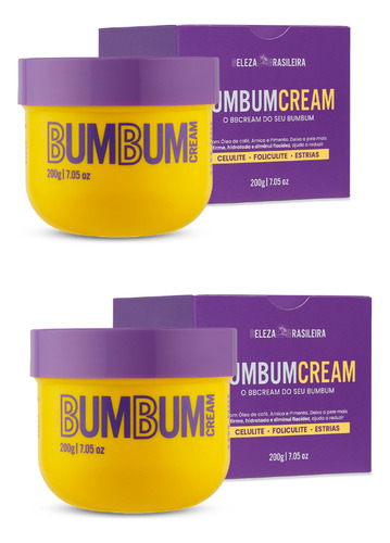 Kit 2 Bumbum Cream 200ml Creme Anticelulite Corpo Pernas - B