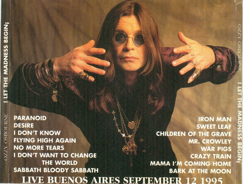 Ozzy Osbourne Cd Let The Madness Begin 95 Europa Cerrado