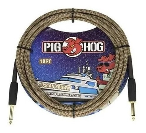 Cable Guitarra Bajo Tuscan Brown 3.05mt Pig Hog Pch10tbr