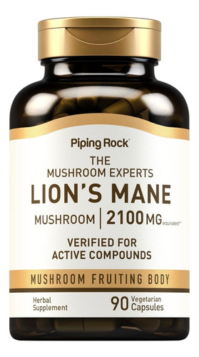 Piping Rock - Super Lions Mane Mushroom 2100 Mg X 90 Caps