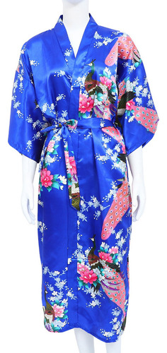 Q Bata Tipo Kimono Con Estampado Floral Para Hombre,