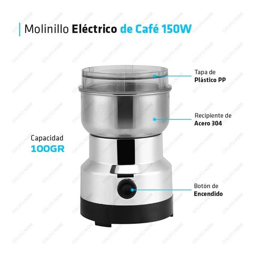 Imagen 2 de 10 de Molinillo Electrico Cafe Granos Semillas Cereales 150w