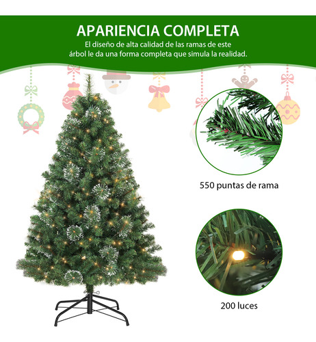 Arbol De Navidad Verde Con Luces 180 Cm Frondoso